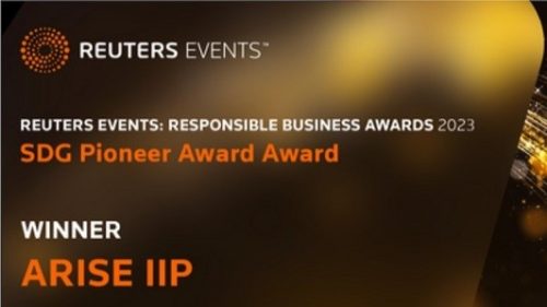 Prestigieux prix Responsible Business Awards 2023: ARISE IIP recoit une distinction de Reuters