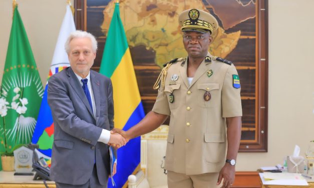 Gabon:  le Président de la Transition échange avec le PDG de TV5 monde