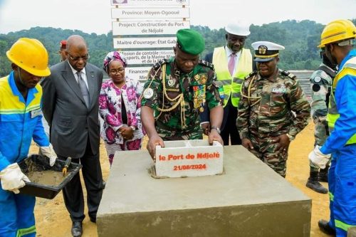 Pose de la Première Pierre du Port Fluvial de Ndjolé par le Président Oligui Nguema : Vers un Développement Économique du Moyen-Ogooué »