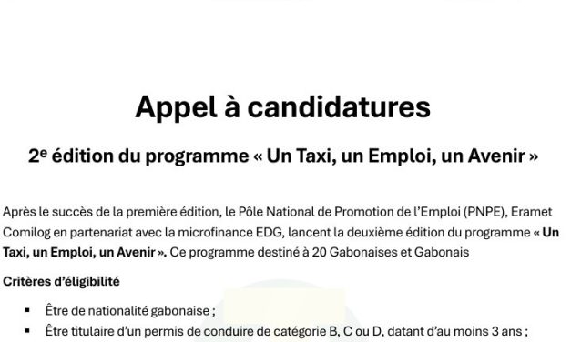 Moanda : Lancement de la 2ᵉ édition du programme « Un Taxi, un Emploi, un Avenir » pour soutenir l’emploi local