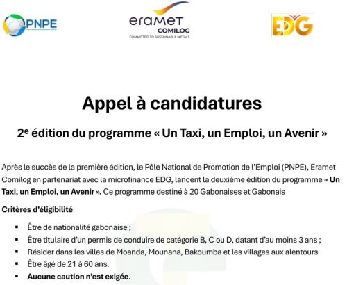 Moanda : Lancement de la 2ᵉ édition du programme « Un Taxi, un Emploi, un Avenir » pour soutenir l’emploi local