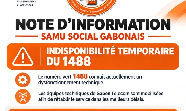 SAMU Social Gabonais : le numéro vert 1488 temporairement indisponible, un numéro alternatif mis à disposition